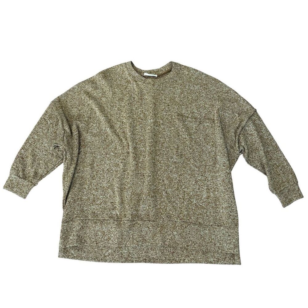 Zenana Women's Brown‎ Crew Neck Pullover Sweater Size M Casual